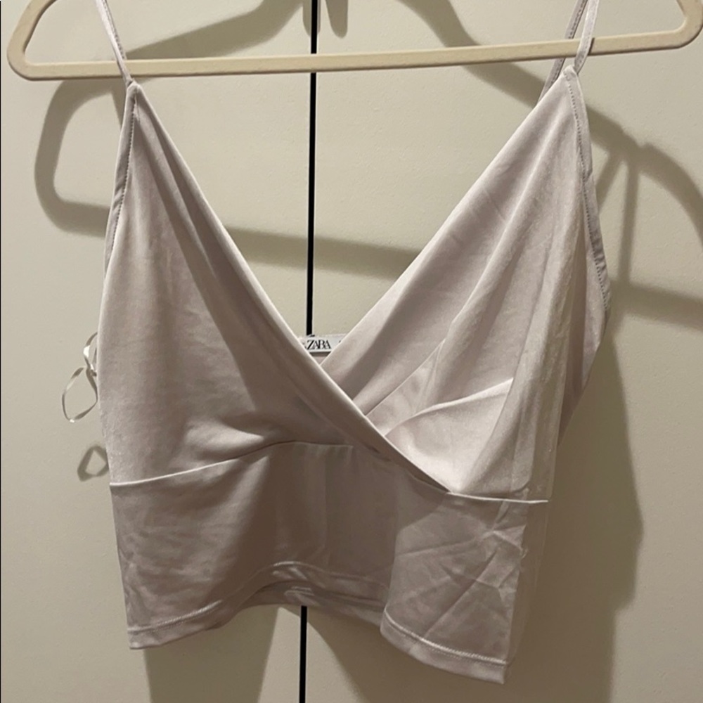 Silver cropped tank top